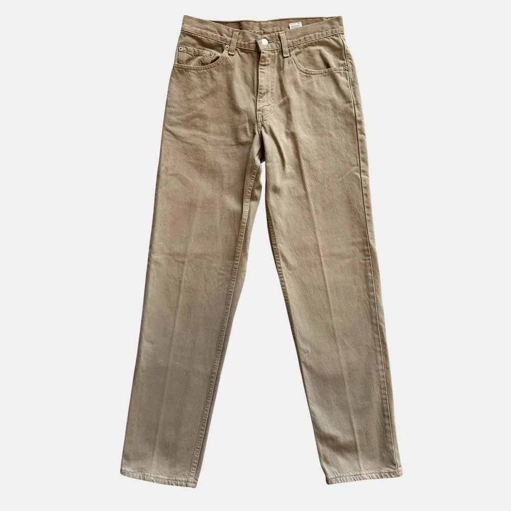 Levi's VTG 90s 550 Relaxed Fit Tapered Leg Jeans USA Khaki Tan‎ Mens 30x32 Y2K